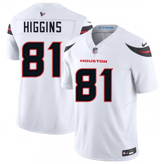 Men's Houston Texans #81 Jayden Higgins White 2025 Draft Vapor F.U.S.E. Limited Football Stitched Jersey - Ujersey