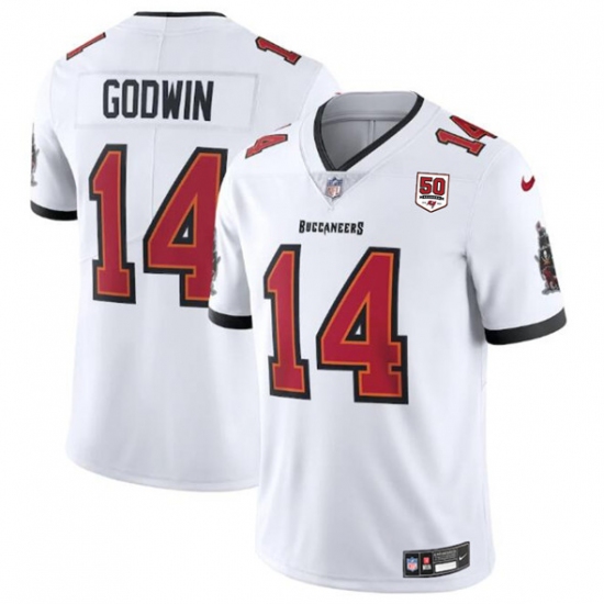 Men's Tampa Bay Buccaneers #14 Chris Godwin White 2025 50th Season Vapor Untouchable Limited Football Stitched Jersey - Ujersey