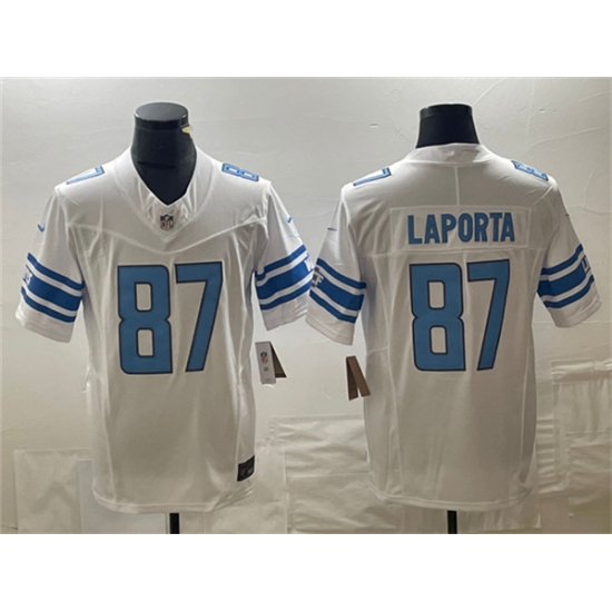 Men's Detroit Lions #87 Sam LaPorta White 2023 F.U.S.E. Vapor Untouchable Limited Stitched Jersey - Ujersey