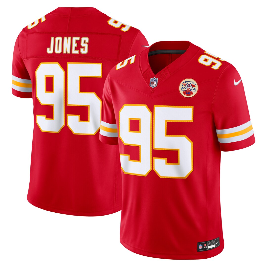 Men's Kansas City Chiefs Chris Jones Nike Red Team Vapor F.U.S.E. Stitched Limited Jersey - Ujersey