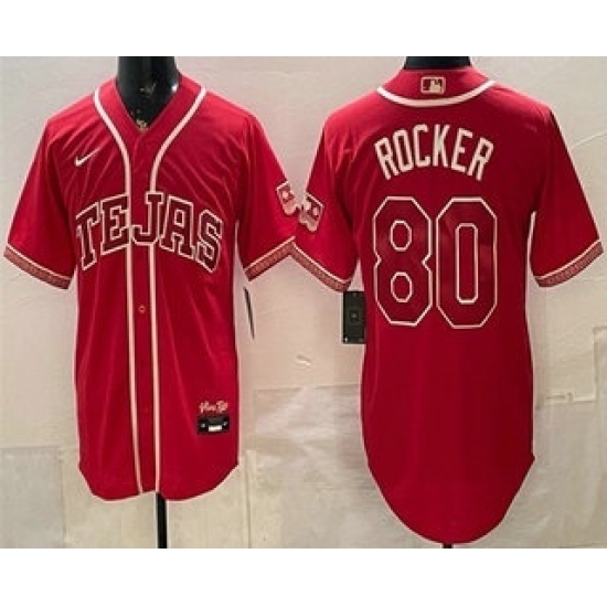 Men's Texas Rangers #80 Kumar Rocker Red 2026 City Connect Stadium Jersey - Ujersey