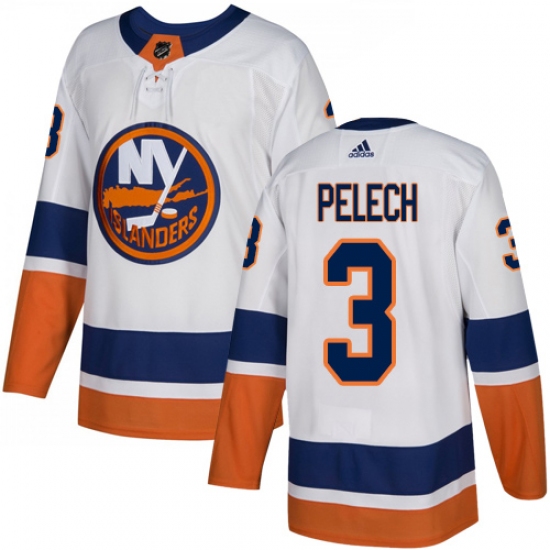 Men's Adidas New York Islanders #3 Adam Pelech Authentic White Away NHL Jersey - Ujersey