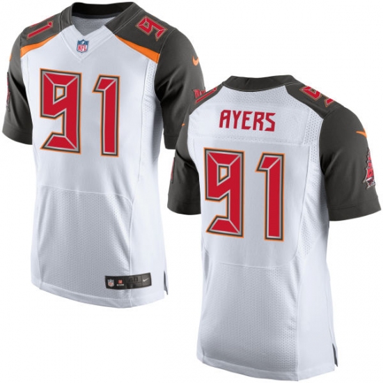 Men's Nike Tampa Bay Buccaneers #91 Robert Ayers Elite White NFL Jersey - Ujersey