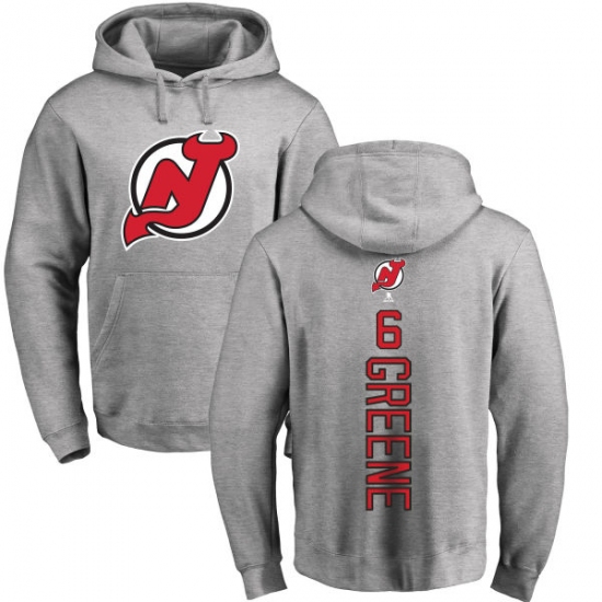 NHL Adidas New Jersey Devils #6 Andy Greene Ash Backer Pullover Hoodie - Ujersey