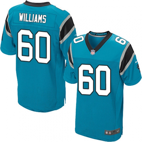 Men's Nike Carolina Panthers #60 Daryl Williams Elite Blue Alternate NFL Jersey - Ujersey