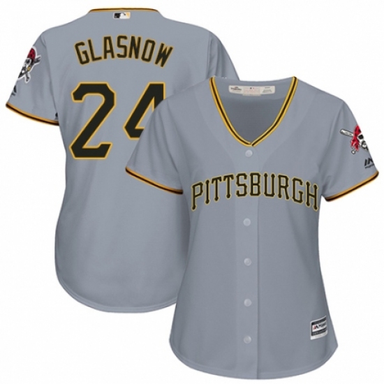 Women's Majestic Pittsburgh Pirates #24 Tyler Glasnow Authentic Grey Road Cool Base MLB Jersey - Ujersey