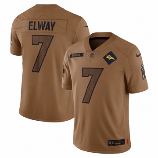 Men's Denver Broncos #7 John Elway Nike Brown 2023 Salute To Service Retired Player Limited Jersey - Ujersey