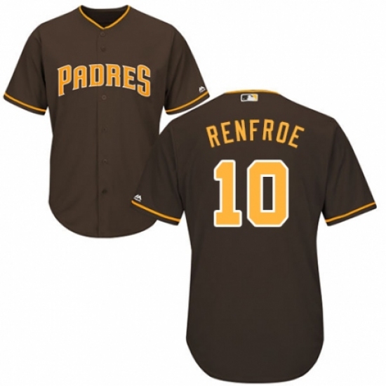 Men's Majestic San Diego Padres #10 Hunter Renfroe Replica Brown Alternate Cool Base MLB Jersey - Ujersey