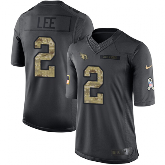 Men's Nike Arizona Cardinals #2 Andy Lee Limited Black 2016 Salute to Service NFL Jersey - Ujersey