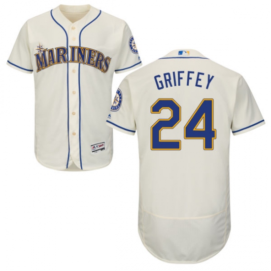 Men's Majestic Seattle Mariners #24 Ken Griffey Cream Alternate Flex Base Authentic Collection MLB Jersey - Ujersey