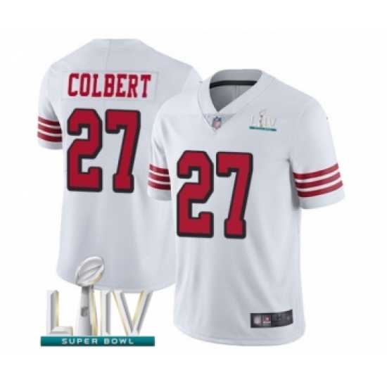 Men's San Francisco 49ers #27 Adrian Colbert Limited White Rush Vapor Untouchable Super Bowl LIV Bound Football Jersey - Ujersey