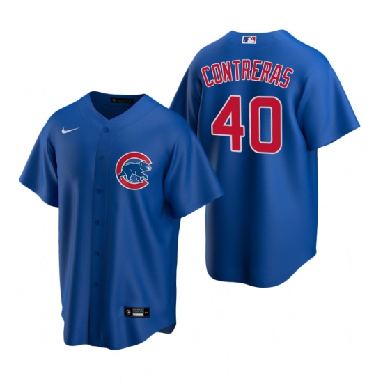 Men's Nike Chicago Cubs #40 Willson Contreras Royal Alternate Stitched Baseball Jersey - Ujersey