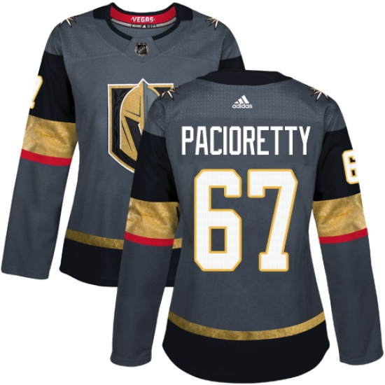 Women's Adidas Vegas Golden Knights #67 Max Pacioretty Authentic Gray Home NHL Jersey - Ujersey