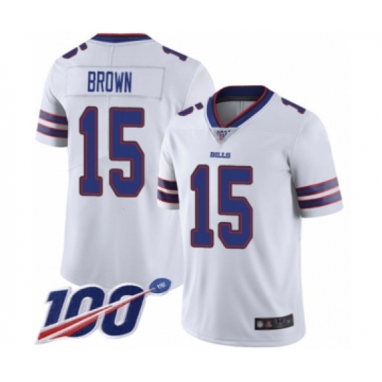 Men's Buffalo Bills #15 John Brown White Vapor Untouchable Limited Player 100th Season Football Jersey - Ujersey