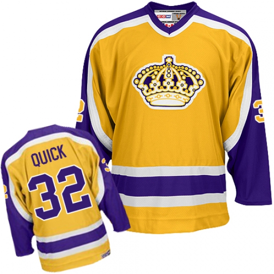 Men's Reebok Los Angeles Kings #32 Jonathan Quick Premier Gold NHL Jersey - Ujersey