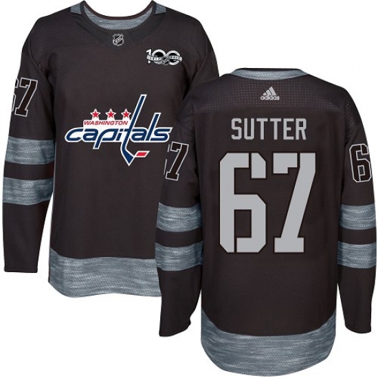Men's Adidas Washington Capitals #67 Riley Sutter Premier Black 1917-2017 100th Anniversary NHL Jersey
