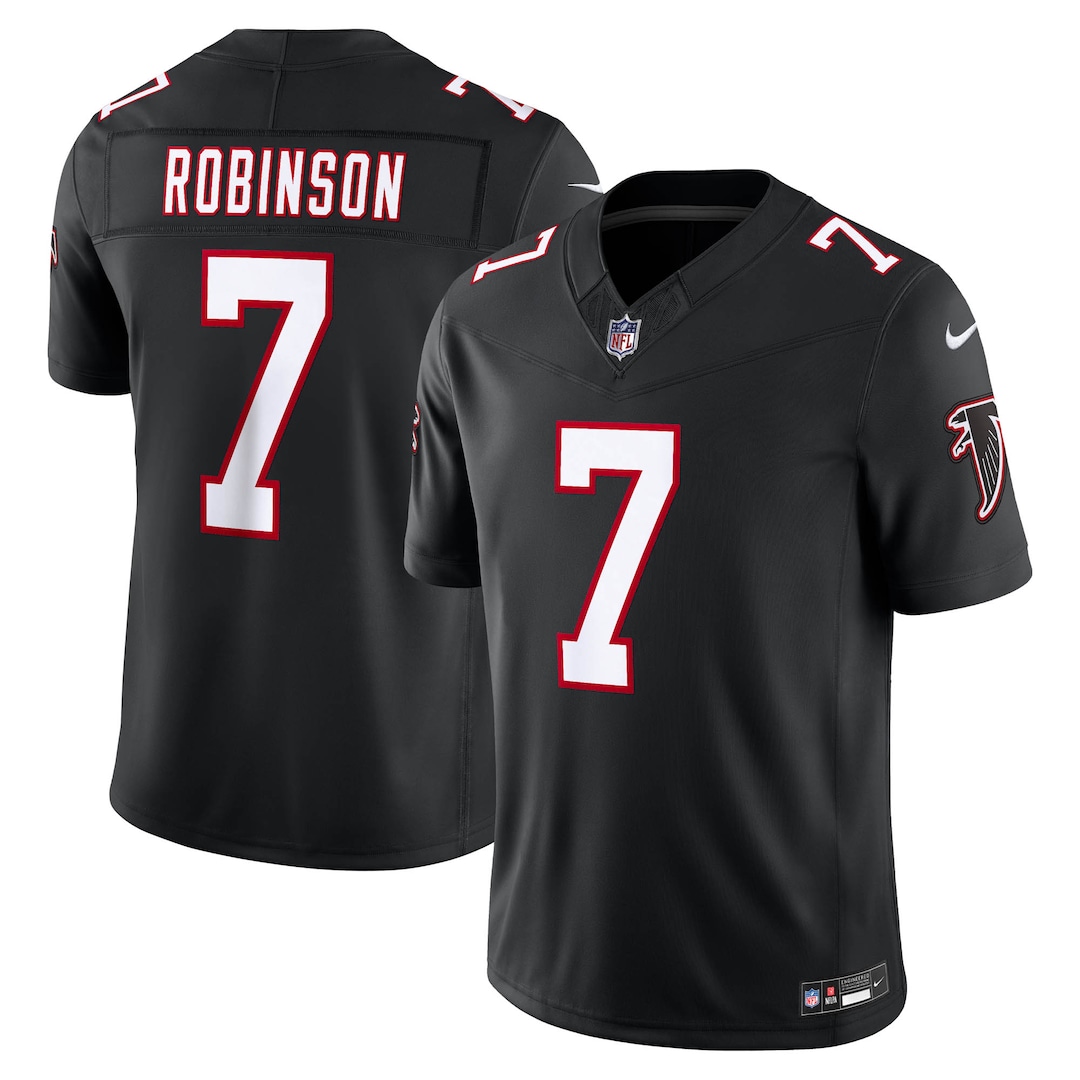 Men's Atlanta Falcons Bijan Robinson Nike Black Alternate Throwback Vapor F.U.S.E. Stitched Limited Jersey