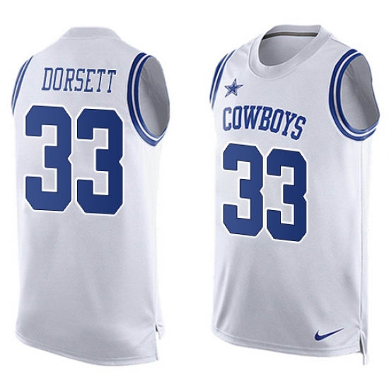 Men's Nike Dallas Cowboys #33 Tony Dorsett Limited White Player Name & Number Tank Top NFL Jersey - Ujersey