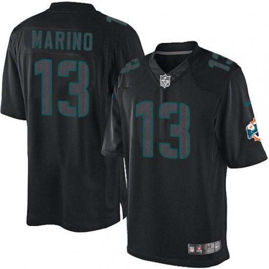 Men's Nike Miami Dolphins #13 Dan Marino Limited Black Impact NFL Jersey - Ujersey