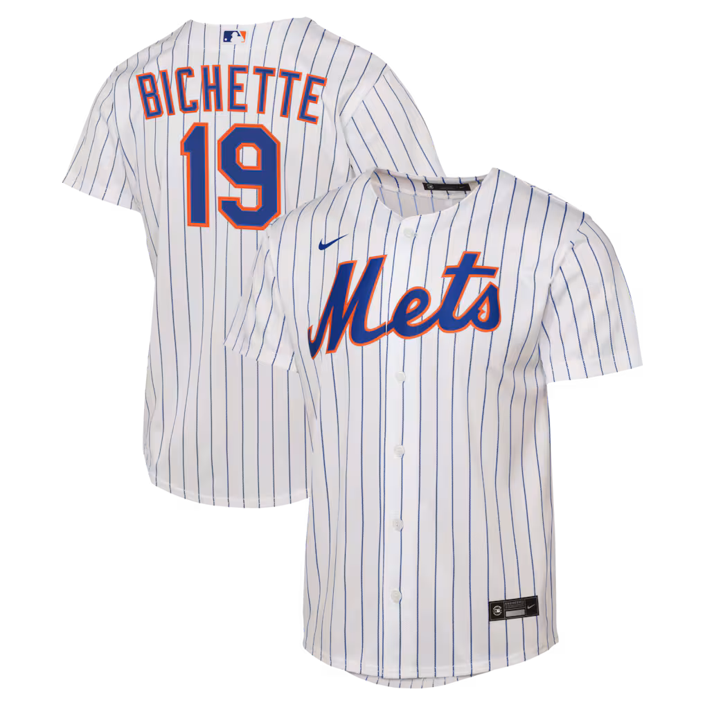 Youth New York Mets Bo Bichette Nike White Home Replica Jersey