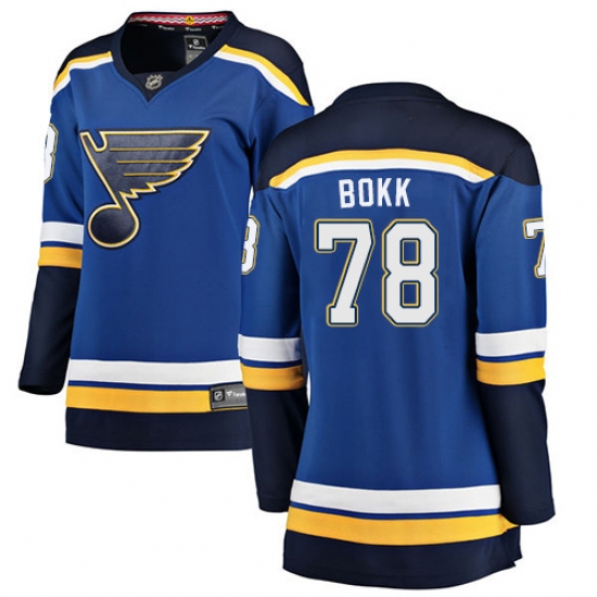 Women's St. Louis Blues #78 Dominik Bokk Fanatics Branded Royal Blue Home Breakaway NHL Jersey - Ujersey