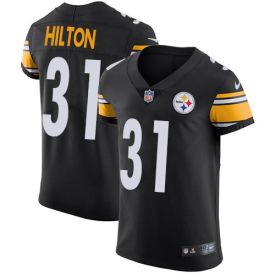Men's Nike Pittsburgh Steelers #31 Mike Hilton Black Team Color Vapor Untouchable Elite Player NFL Jersey - Ujersey