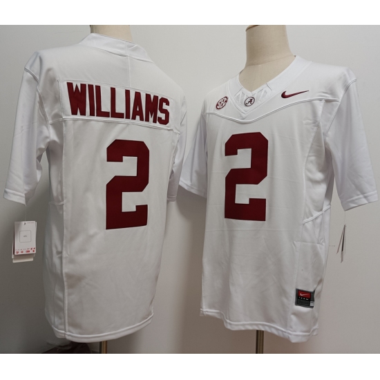 Men's Alabama Crimson Tide #2 Ryan Williams White FUSE College Stitched Jersey - Ujersey