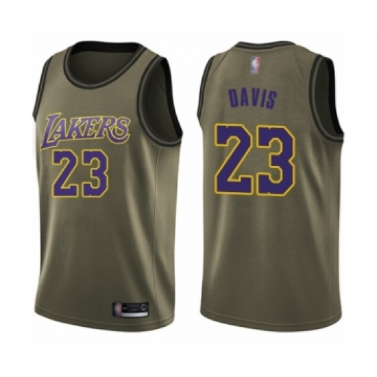 Men's Los Angeles Lakers #23 Anthony Davis Swingman Green Salute to Service Basketball Jersey - Ujersey