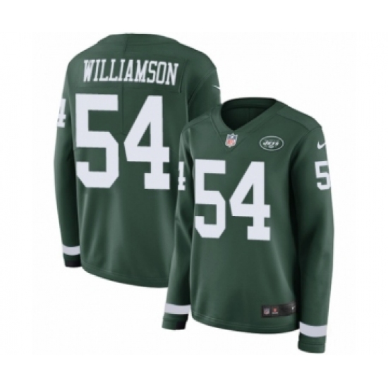 Women's Nike New York Jets #54 Avery Williamson Limited Green Therma Long Sleeve NFL Jersey - Ujersey