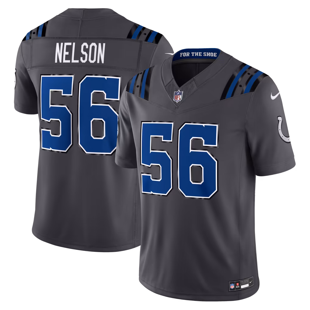 Men's Indianapolis Colts Quenton Nelson Nike Anthracite 2026 Rivalries Collection Stitched Limited Jersey - Ujersey