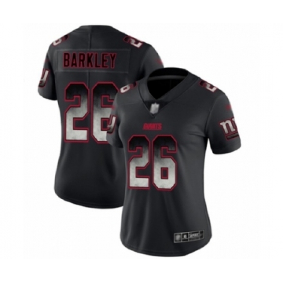 Women's New York Giants #26 Saquon Barkley Limited Black Smoke Fashion Football Jersey - Ujersey