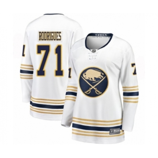 Women's Buffalo Sabres #71 Evan Rodrigues Fanatics Branded White 50th Season Breakaway Hockey Jersey - Ujersey