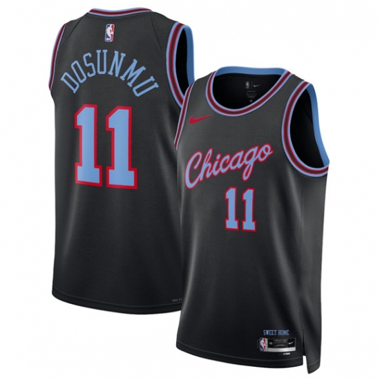 Men's Chicago Bulls #11 Ayo Dosunmu Black 2025-26 City Edition Swingman Stitched Basketball Jersey - Ujersey