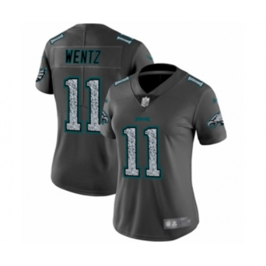 Women's Philadelphia Eagles #11 Carson Wentz Limited Gray Static Fashion Football Jersey - Ujersey