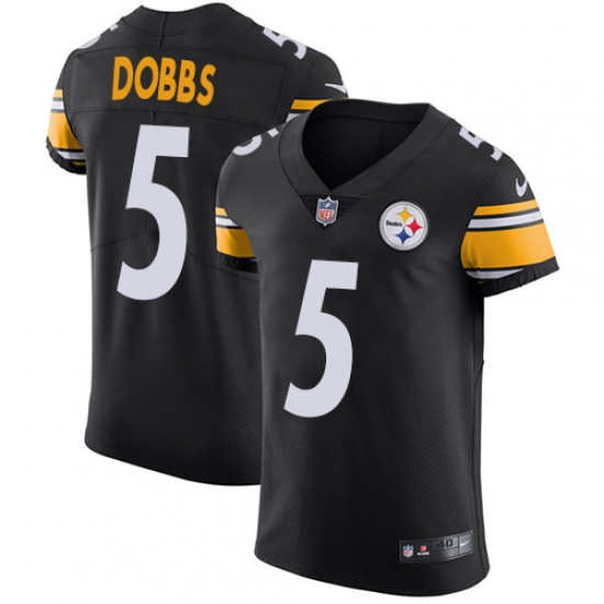 Men's Nike Pittsburgh Steelers #5 Joshua Dobbs Black Team Color Vapor Untouchable Elite Player NFL Jersey - Ujersey