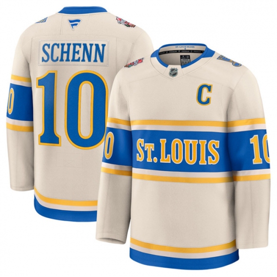 Men's St. Louis Blues #10 Brayden Schenn Cream 2024-25 Winter Classic Stitched Hockey Jersey - Ujersey