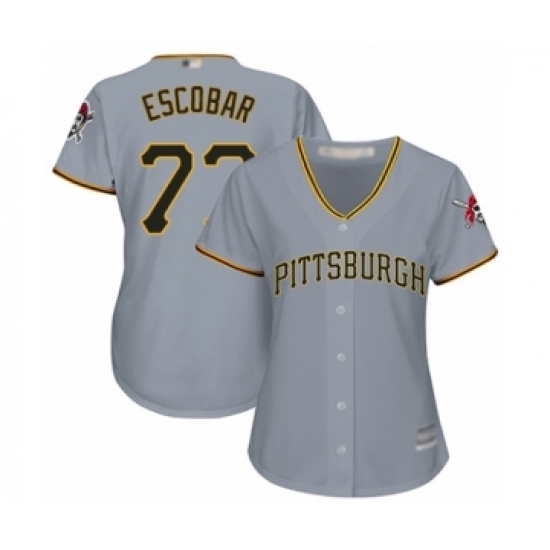 Women's Pittsburgh Pirates #77 Luis Escobar Authentic Grey Road Cool Base Baseball Player Jersey - Ujersey