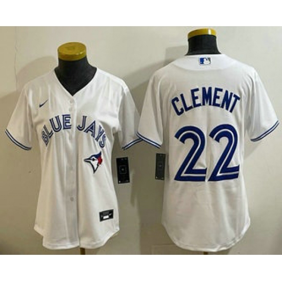Women's Toronto Blue Jays #22 Ernie Clement White Cool Base Jersey - Ujersey