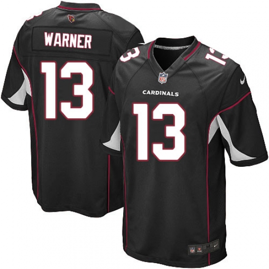 Men's Nike Arizona Cardinals #13 Kurt Warner Game Black Alternate NFL Jersey - Ujersey