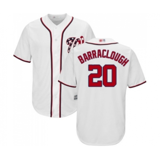 Youth Washington Nationals #20 Kyle Barraclough Replica White Home Cool Base Baseball Jersey - Ujersey
