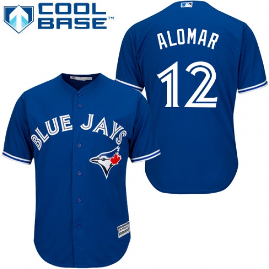 Men's Majestic Toronto Blue Jays #12 Roberto Alomar Replica Blue Alternate MLB Jersey - Ujersey