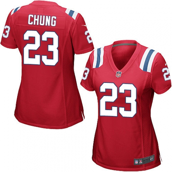 Women's Nike New England Patriots #23 Patrick Chung Game Red Alternate NFL Jersey - Ujersey
