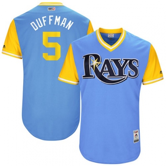 Men's Majestic Tampa Bay Rays #5 Matt Duffy 