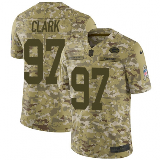 Men's Nike Green Bay Packers #97 Kenny Clark Limited Camo 2018 Salute to Service NFL Jersey - Ujersey