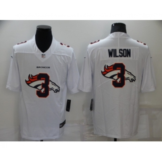 Men's Denver Broncos #3 Russell Wilson White 2020 Shadow Logo Vapor Untouchable Stitched NFL Nike Limited Jersey - Ujersey