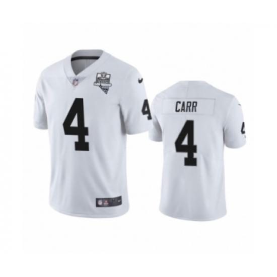 Youth Oakland Raiders #4 Derek Carr White 2020 Inaugural Season Vapor Limited Jersey
