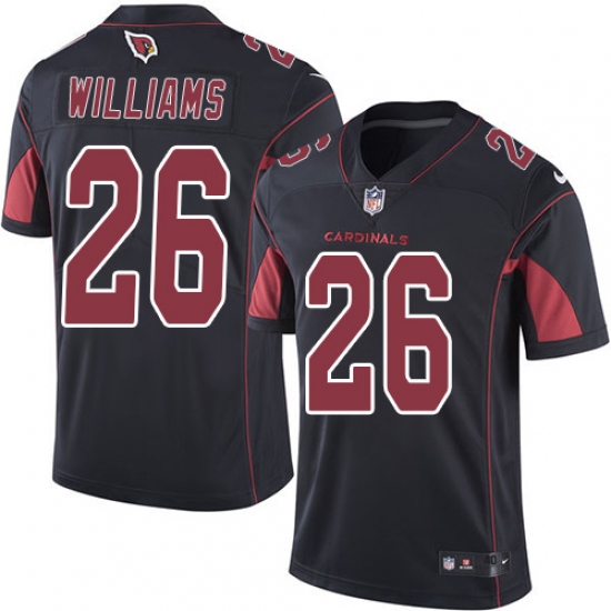 Men's Nike Arizona Cardinals #26 Brandon Williams Elite Black Rush Vapor Untouchable NFL Jersey - Ujersey