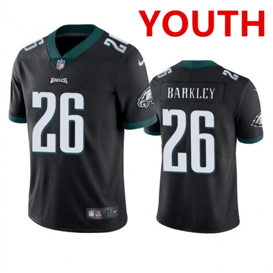 Youth Philadelphia Eagles #26 Saquon Barkley Black Vapor Untouchable Limited Football Stitched Jersey - Ujersey