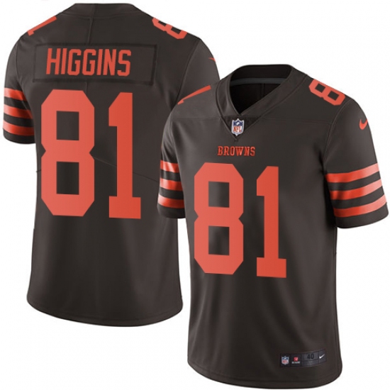 Men's Nike Cleveland Browns #81 Rashard Higgins Elite Brown Rush Vapor Untouchable NFL Jersey - Ujersey