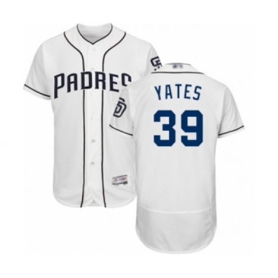 Men's San Diego Padres #39 Kirby Yates White Home Flex Base Authentic Collection Baseball Jersey - Ujersey